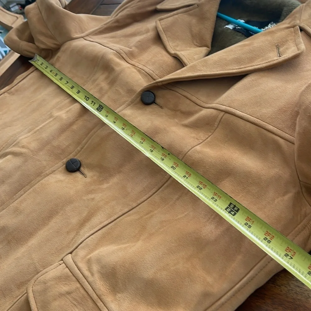 Vtg Windbreaker Van Heusen Heavy Soft Leather Jacket Vest Camel tan 48 J Keisman